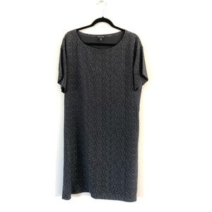 Eileen Fisher drop shoulder short sleeved grey shift dress women’s size S/P